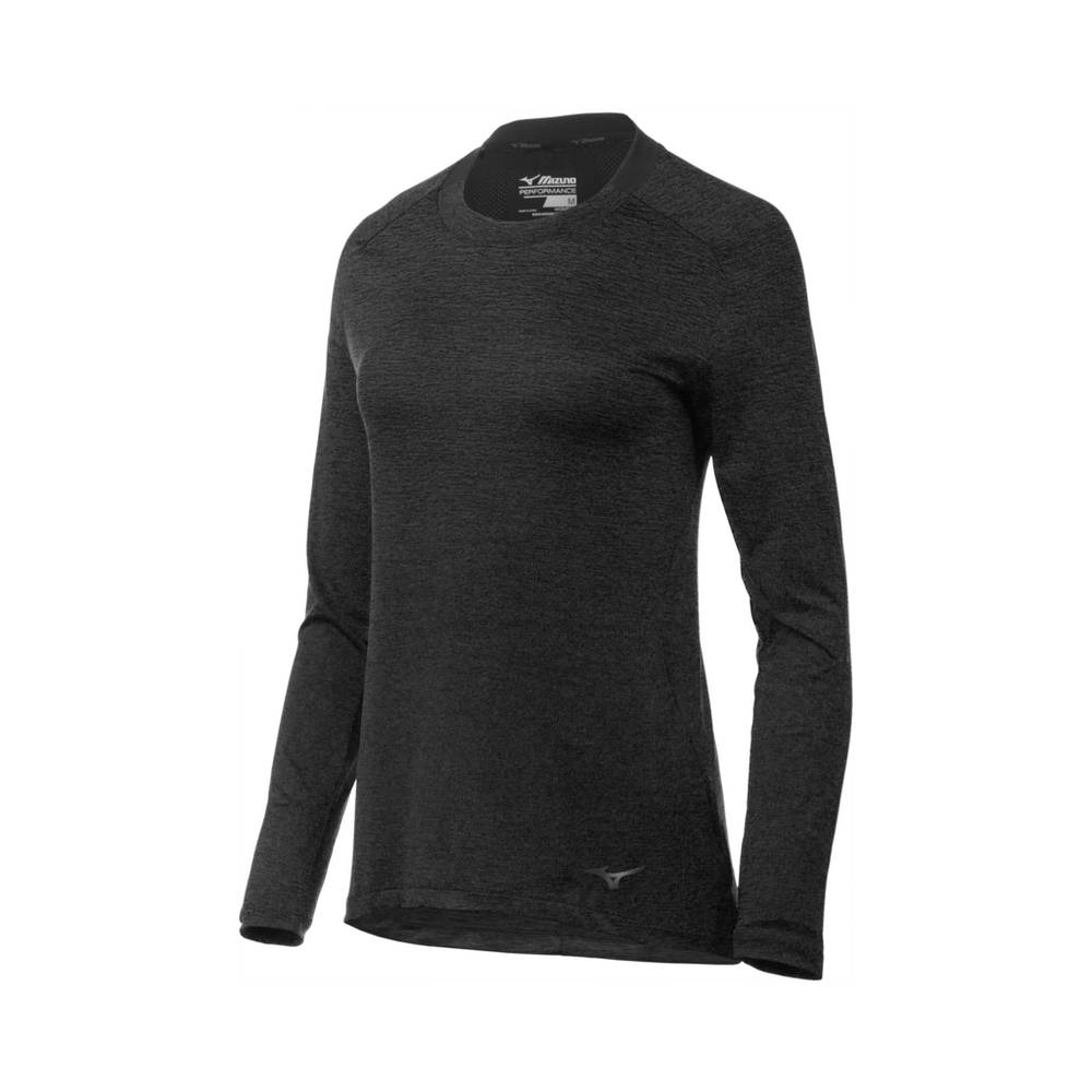 Blusa Mizuno Alpha Long Sleeve - Mulher - Pretas - REBMS3865